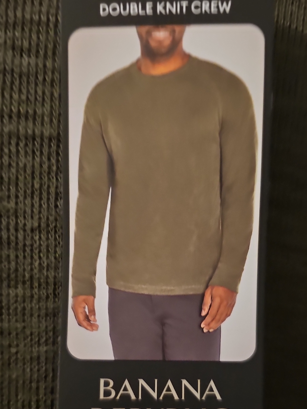 Banana Republic Olive Crewneck Double Knit Sweater